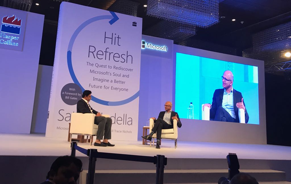 Anil Kumble (@anilkumble1074) on Twitter photo Had a great conversation with <a href="/satyanadella/">Satya Nadella</a>. A privilege & honour. <a href="/MicrosoftIndia/">Microsoft India and South Asia</a> #HitRefresh Had a great conversation with <a href="/satyanadella/">Satya Nadella</a>. A privilege & honour. <a href="/MicrosoftIndia/">Microsoft India and South Asia</a> #HitRefresh