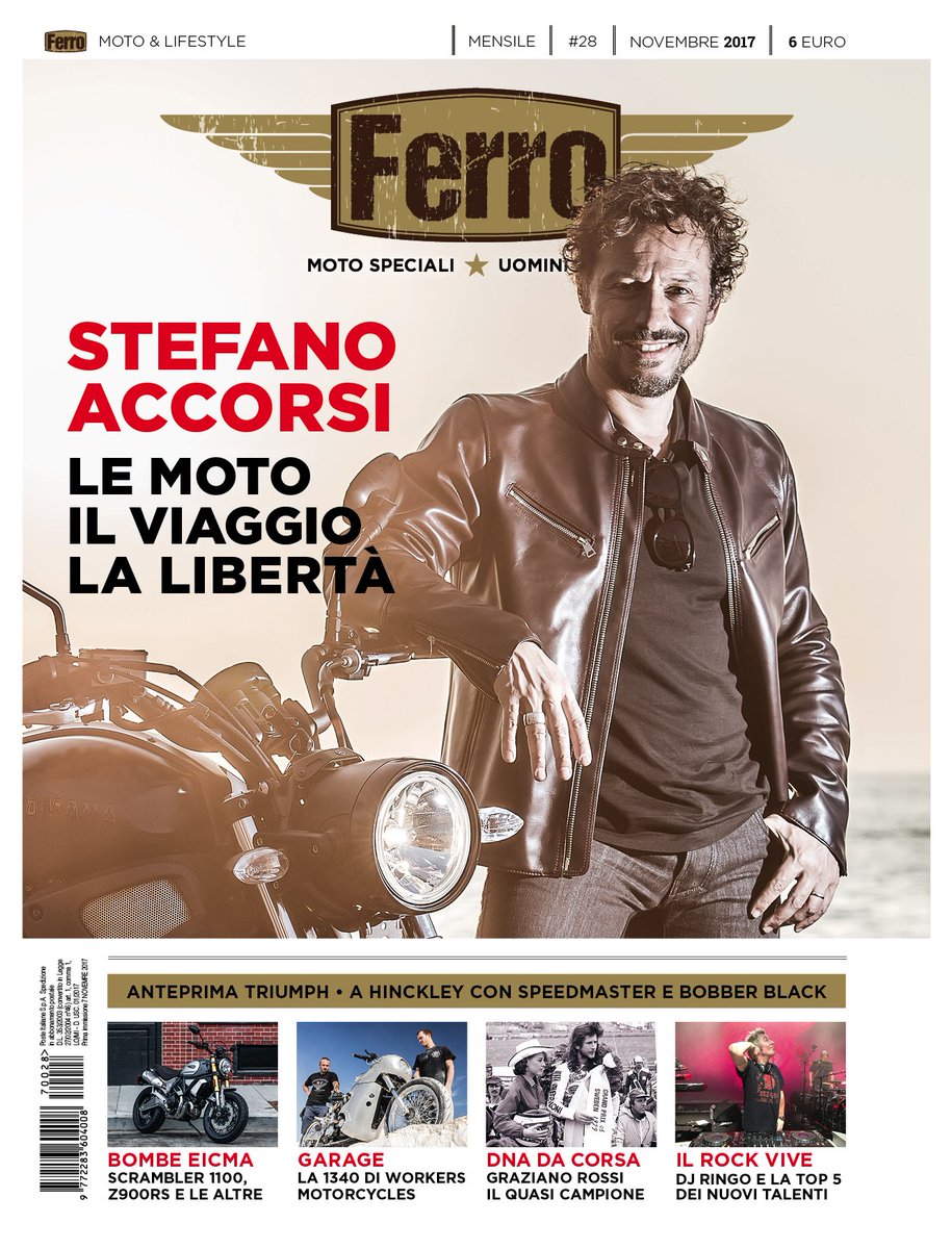 ferraginapress's tweet photo. #inEdicola #StefanoAccorsi su #FERROmagazine @magferro intervistato da Fabio Cormio ph Max Serra #eicma #dainese #dainese72 #yamaha #moto https://t.co/8OMfpgIgkG