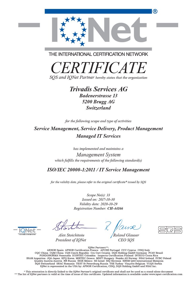 MarcelCaviola's tweet photo. Just received ISO 20000 certificate in the scope of Service Management, Service Delivery and Product Management - Very proud :-) #tvds https://t.co/nol1y9cpYi