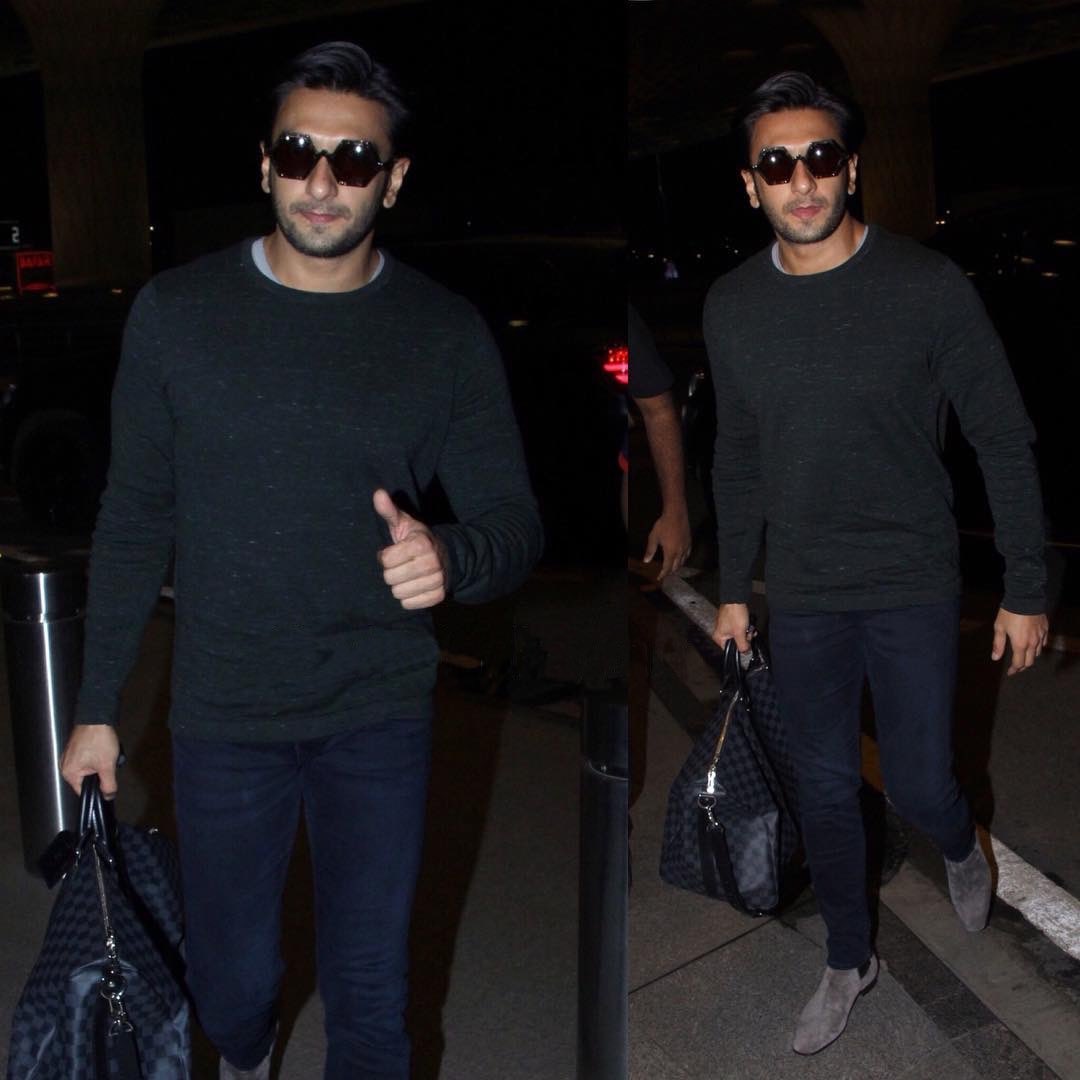 #AirportDiaries <a href="/RanveerOfficial/">Ranveer Singh</a> papped at the airport, keeping it very slick &amp; stylish #Love #Spotted #Style