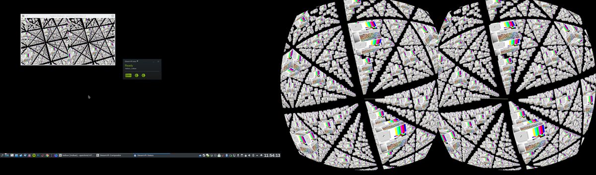 haagch42's tweet image. My #SteamVR plugin for #OpenHMD HMDs finally renders correctly.
Controllers work too with tracking, only pressing buttons isn&apos;t implemented yet.
Source: github.com/ChristophHaag/…