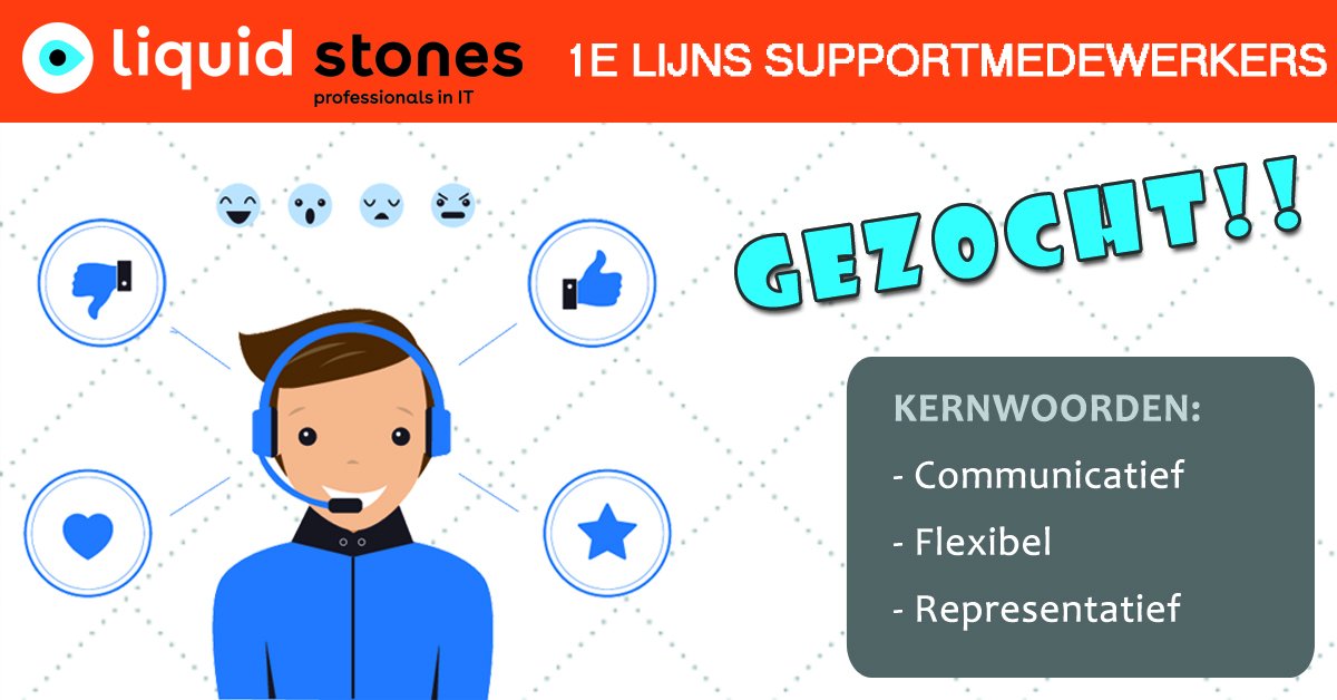 liquidstones's tweet photo. GEZOCHT: 1e lijns Support Medewerker - https://t.co/TCBnTkLCjH https://t.co/yxkukPA3BJ