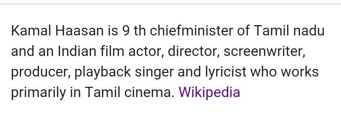 Happy Birthday Kamal Haasan and Wikipedia already says he is 9th Chief minister of Tamil nadu... 