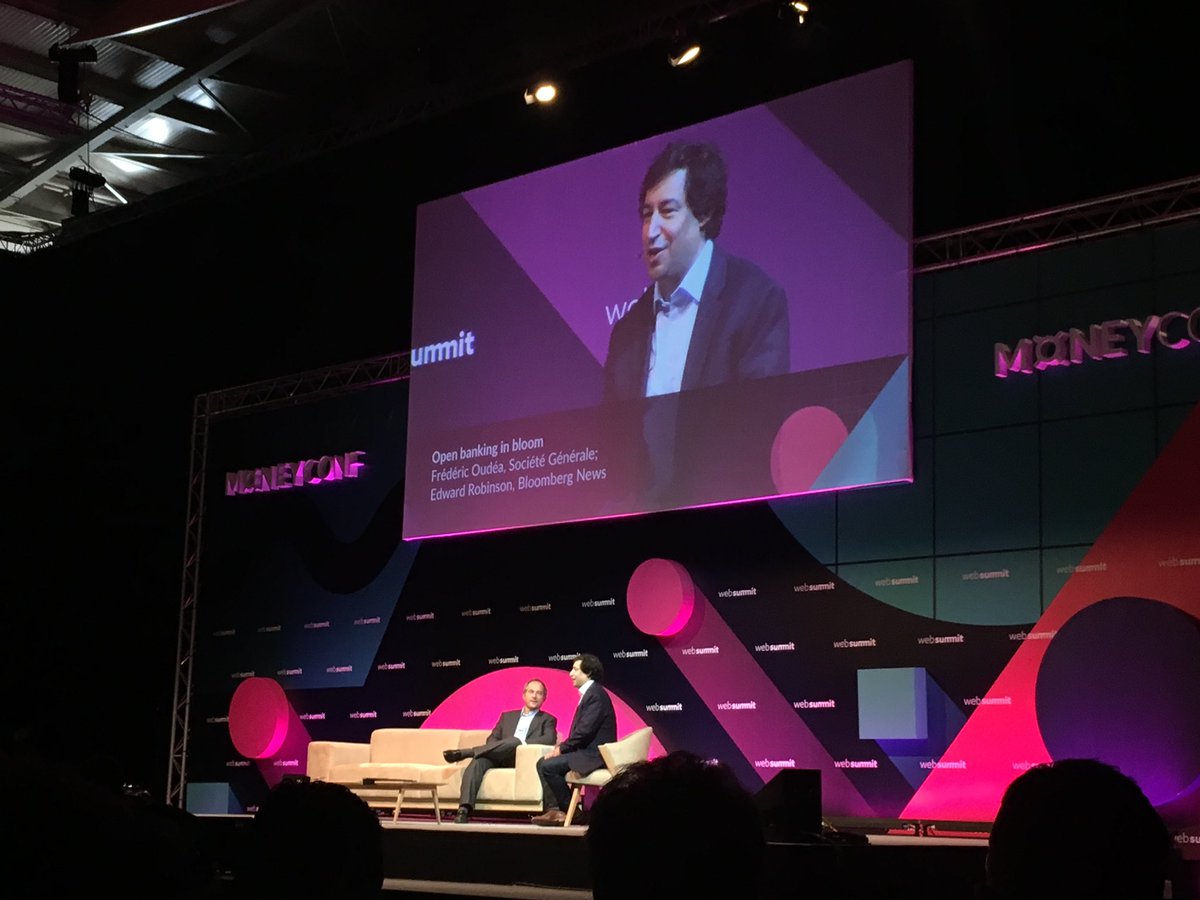 Listening to <a href="/FredericOudea/">Frédéric Oudéa</a> and <a href="/SocieteGenerale/">Societe Generale Group</a> talk about #OpenBanking at #WebSummit for <a href="/processout/">ProcessOut</a>