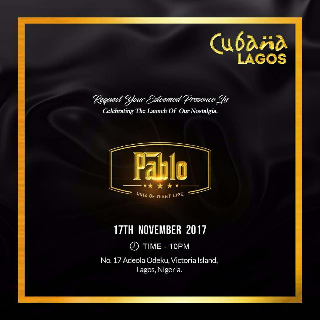 manlikesteez's tweet photo. It’s the Crowing of the DON! Masterpieace in creation Luxuriously defined Welcome 2 the launch of yr Nostalgia. #CubanaLagos #PabloWay https://t.co/BBcYrhXsnQ