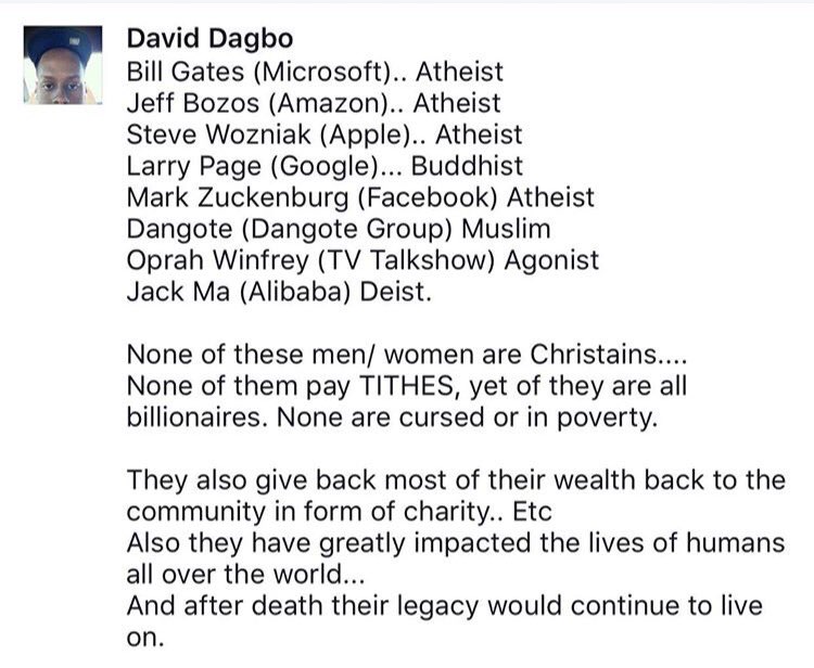 DaddyFRZ's tweet photo. Stop the lies you are not cursed if you don't tithe https://t.co/LvEAqDxsC0