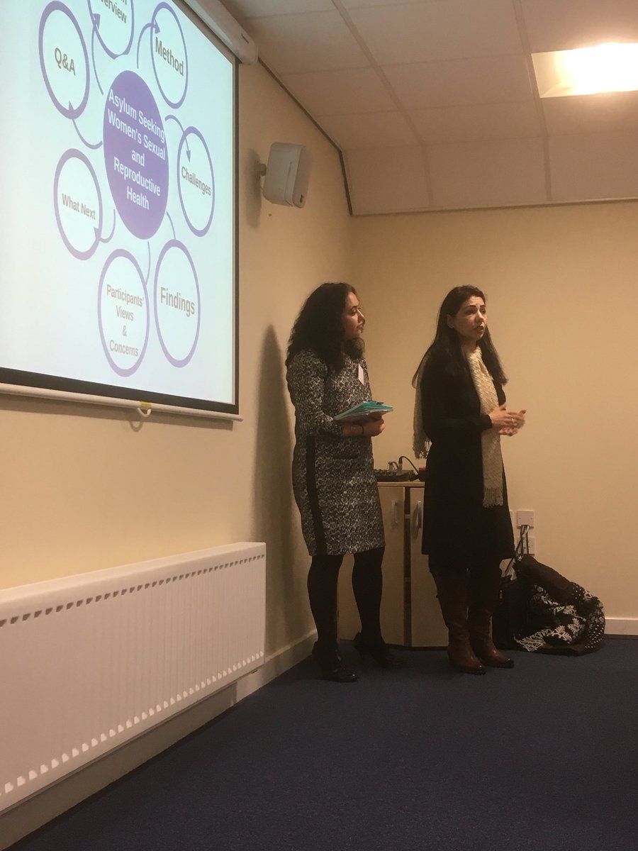 Sav &amp; Manizha telling us how multiple vulnerabilities and lack of control contextualise SRH for asylum seeking women  #nesexualhealth