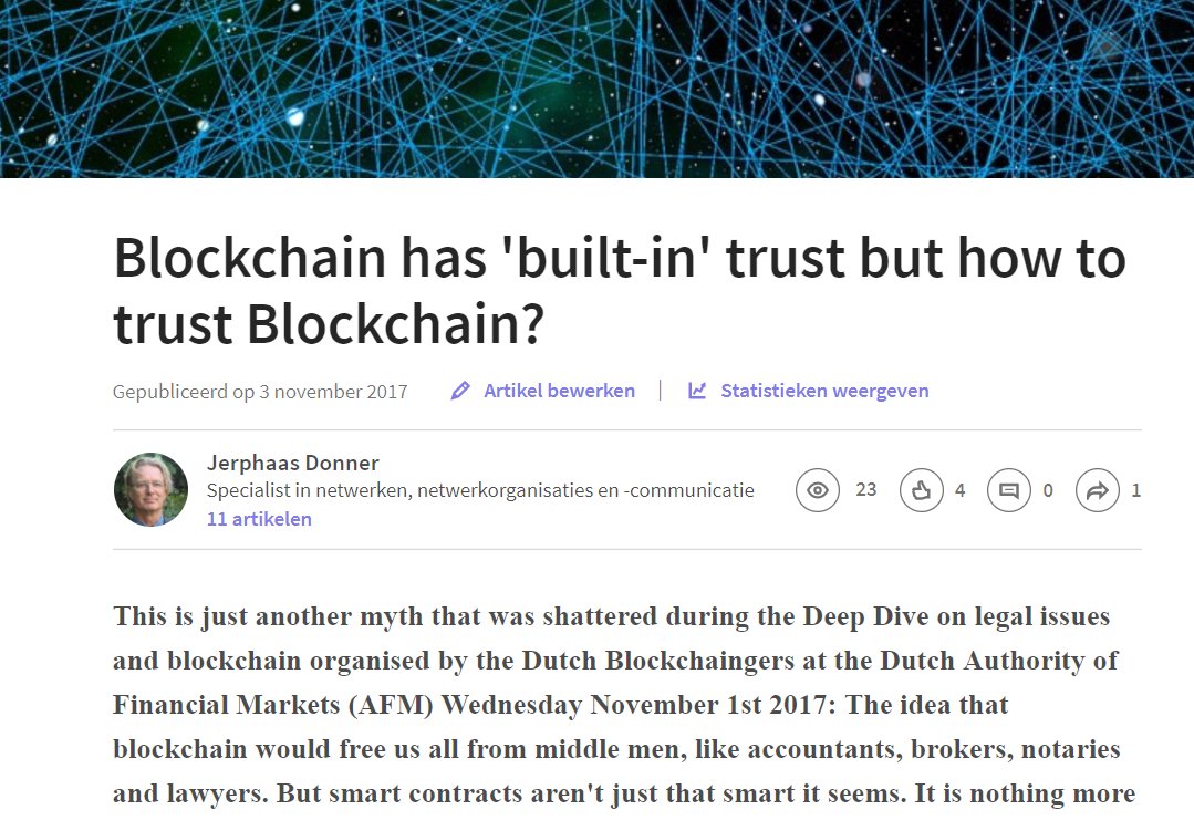If you still think #blockchain will free us from middle men like lawyers and notaries please read:
linkedin.com/pulse/blockcha…