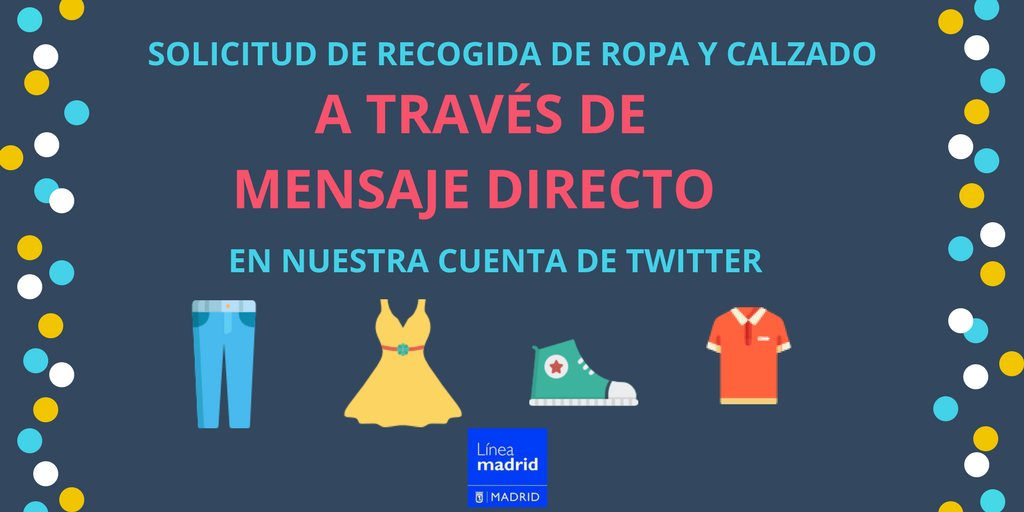 🔉 Próximamente incorporaremos un nuevo trámite... 🙆
«Solicitud de recogida de ropa y calzado a través de mensaje directo» 👖👠
#RecogidaLM
