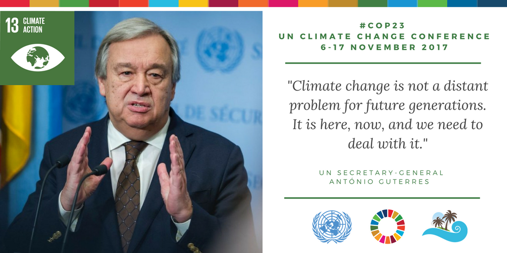 UN DESA (@undesa) on Twitter photo Climate change is here, now, and we need to deal with it. It’s not too late. Follow #COP23 in Bonn: bit.ly/BonnCOP23 Climate change is here, now, and we need to deal with it. It’s not too late. Follow #COP23 in Bonn: bit.ly/BonnCOP23