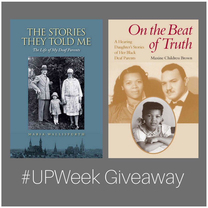 GallaudetPress's tweet photo. #BookGiveaway for #UPWeek! Enter your name & email address to win ON THE BEAT OF TRUTH and THE STORIES THEY TOLD ME: https://t.co/eV2MRCJTZB https://t.co/IzqrvbdNb3