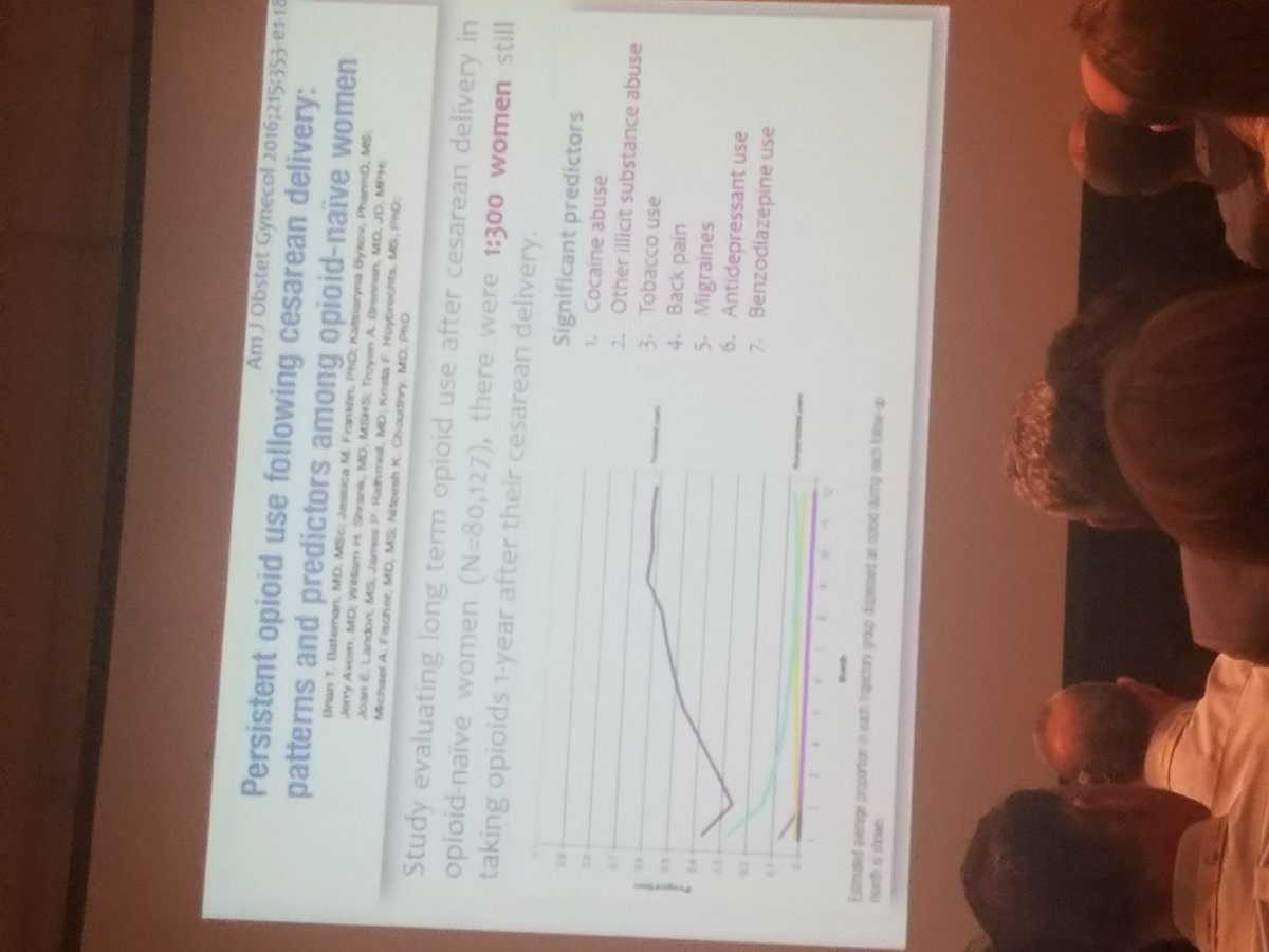 aljabut's tweet photo. Risk of opioid use 1yr after cesarean in opioid naive women =1 in 300. @ruthi_landau @icisa2017 #obanes https://t.co/B2jkeXYcyy