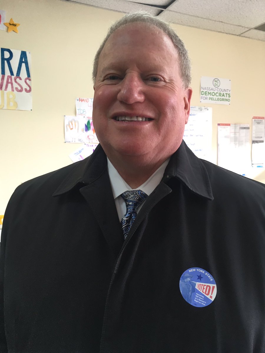 MarcHermanTOB's tweet photo. .@ArnoldDrucker proudly showing off his #IVoted sticker. Post yours and tag me and @oysterbaydems @NassauDems https://t.co/rlGnyDSRhN