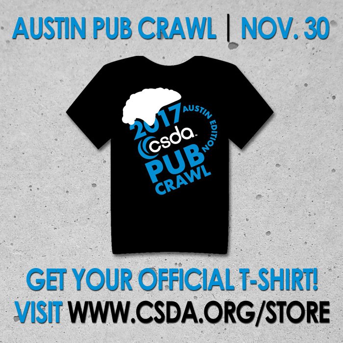 CSDAconcrete's tweet photo. 2017 Pub Crawl Nov. 30 in Austin, TX. T-shirts $20 Ea. via our online store. Event free to attend. #csdanextgen #concretecutter #concrete https://t.co/KQhkqoaVv8