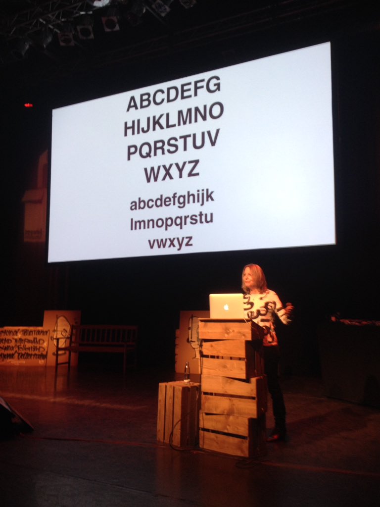 g16n's tweet image. “I had a career working with type just from hating Helvetica.” —Paula Scher @pentagram #btconf