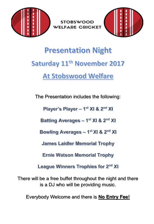 Stobswood_CC's tweet photo. This Saturday. From 7pm onwards. Trophies, music, food, raffle and more! Free entry and everybody welcome! Hope to see you! https://t.co/HUceueQdcw