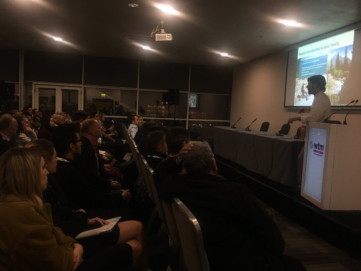 Tereza9212's tweet photo. @ATTADoyle sharing updates on #trends, #disruptions and #innovation #AdventureConnect #WTMLDN @adventuretweets https://t.co/phJ39vP5gg