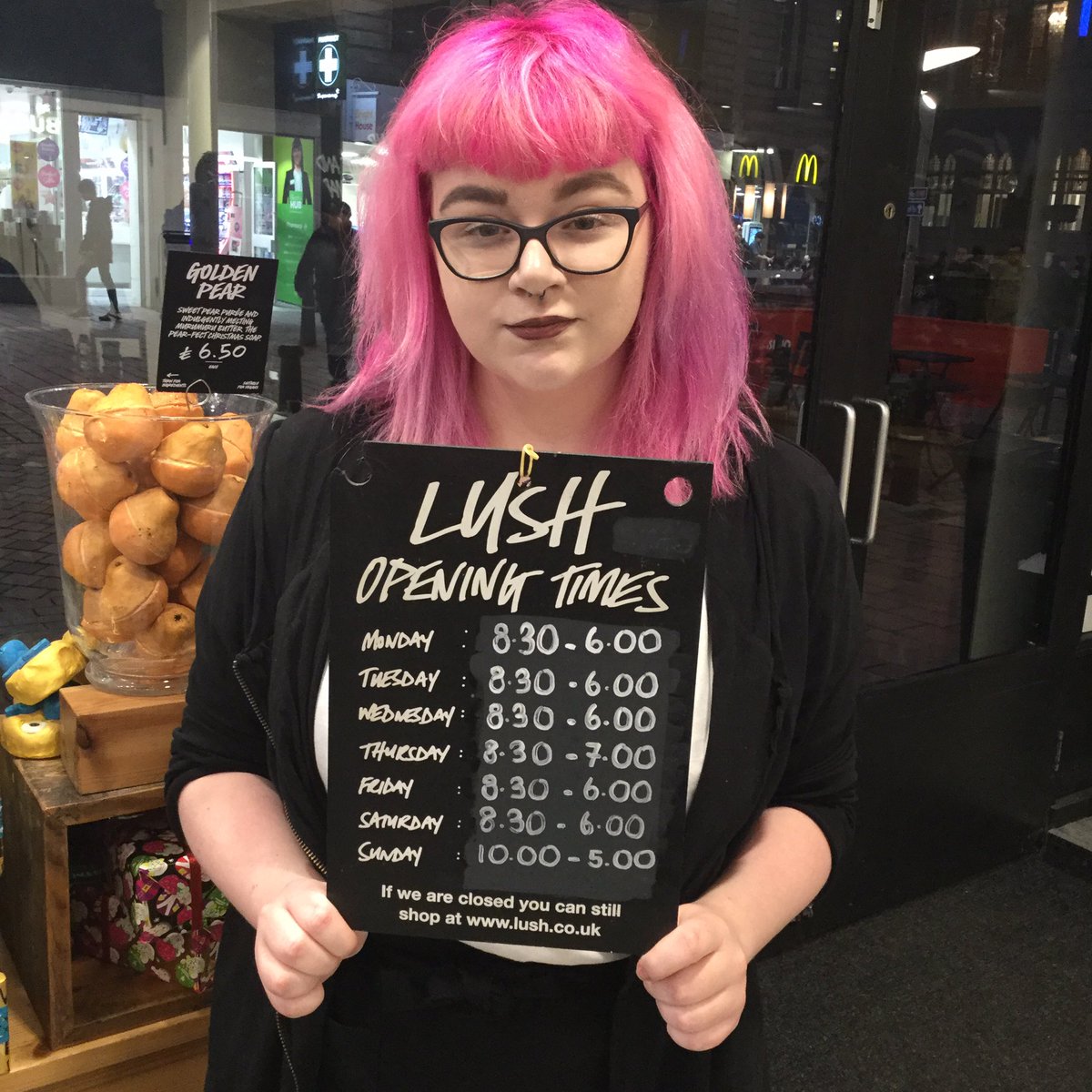 Our opening times have changed. We are now open 8.30am until 6pm Monday to Saturday and 10am until 5pm on Sunday. Thanks Mia.