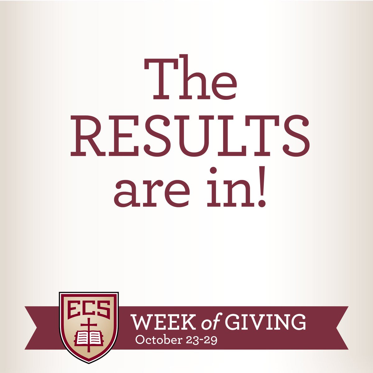 ecs_eagles's tweet photo. #WeekofGiving2017 TOTALS! Keep watching.... https://t.co/0y4b12BaMO