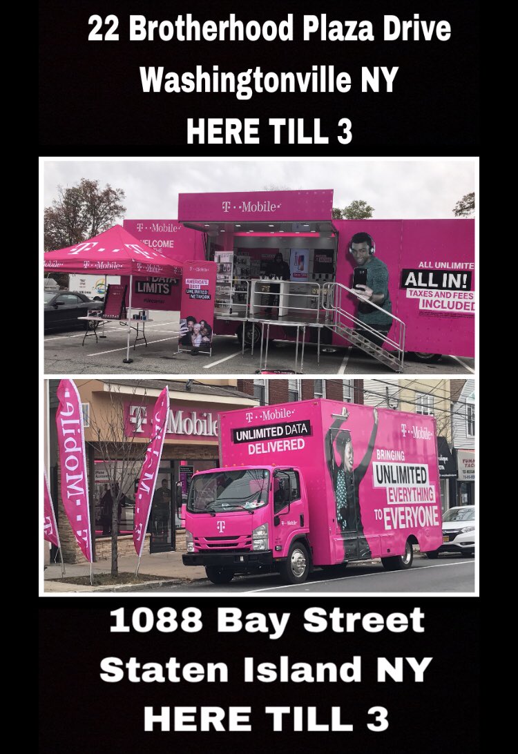 TMobileTruckNJC's tweet photo. New Stores in #NEWYORK Check us out for some swag and DEALS #NetflixOnUs #GetOutOfTheRed #TmobileTrucks #LetsSyncUp Where will we be next? https://t.co/CvihMI62E2