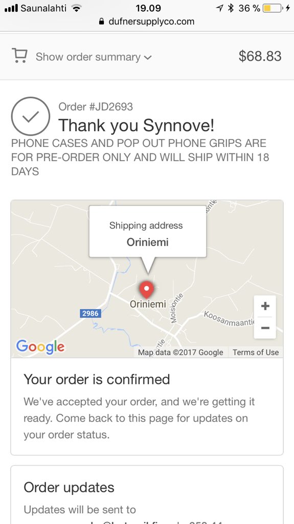 synzaR's tweet photo. @jakendufner Lets see when it arrives to Finland 🔥👌🏻❤️😘 https://t.co/k38ZRZB5ke