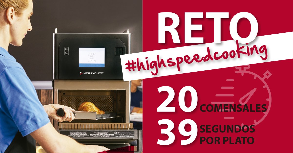 Welbilt_Iberia's tweet photo. ¡Reto #HighSpeedCooking Merrychef! 20 platos en menos de 13 min! ¡39 seg/plato! ¿Lo conseguiremos? 13 Noviembre | Madrid. RESERVA:📞649092278 https://t.co/2tFNlWUkYV