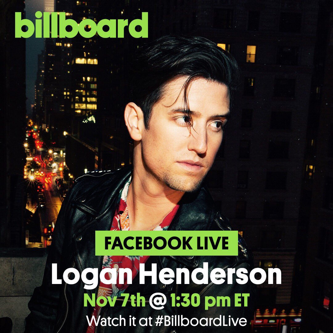 1LoganHenderson's tweet photo. Join me @billboard in an hour https://t.co/7GcJExffyf
