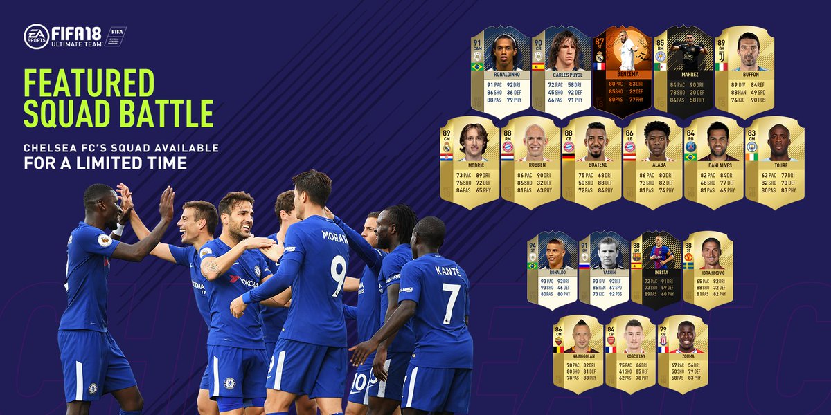 EASPORTSFC's tweet image. The @ChelseaFC Featured Squad Battle available now! The squad was selected by Chelsea players.