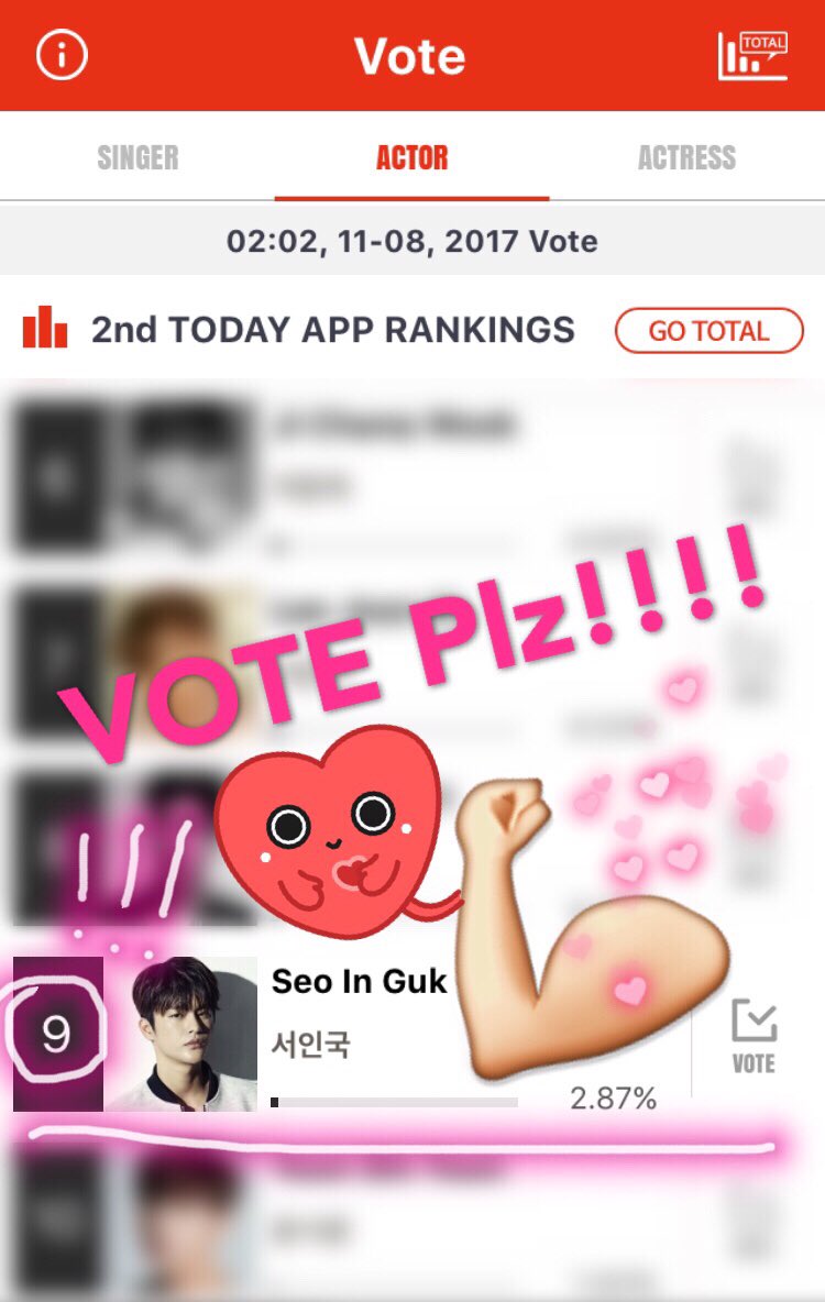 NwNumwaan's tweet photo. Let's vote #SeoInGuk PLZ!🙏🏻
📌#AsiaArtistAwards :Actor
😱💪🏻#9Today &amp; #6Total💕
👉🏻https://t.co/f4GjJpSPQ8 [till13Nov]
#서인국 #ソイングク
#徐仁國 #ซออินกุก https://t.co/DGZx9lispw