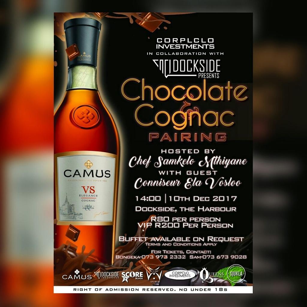 chefMthiyane's tweet photo. Join us as we will be pairing chocolate and cognac#sundayswithchefsam https://t.co/AcAFaFfY2v