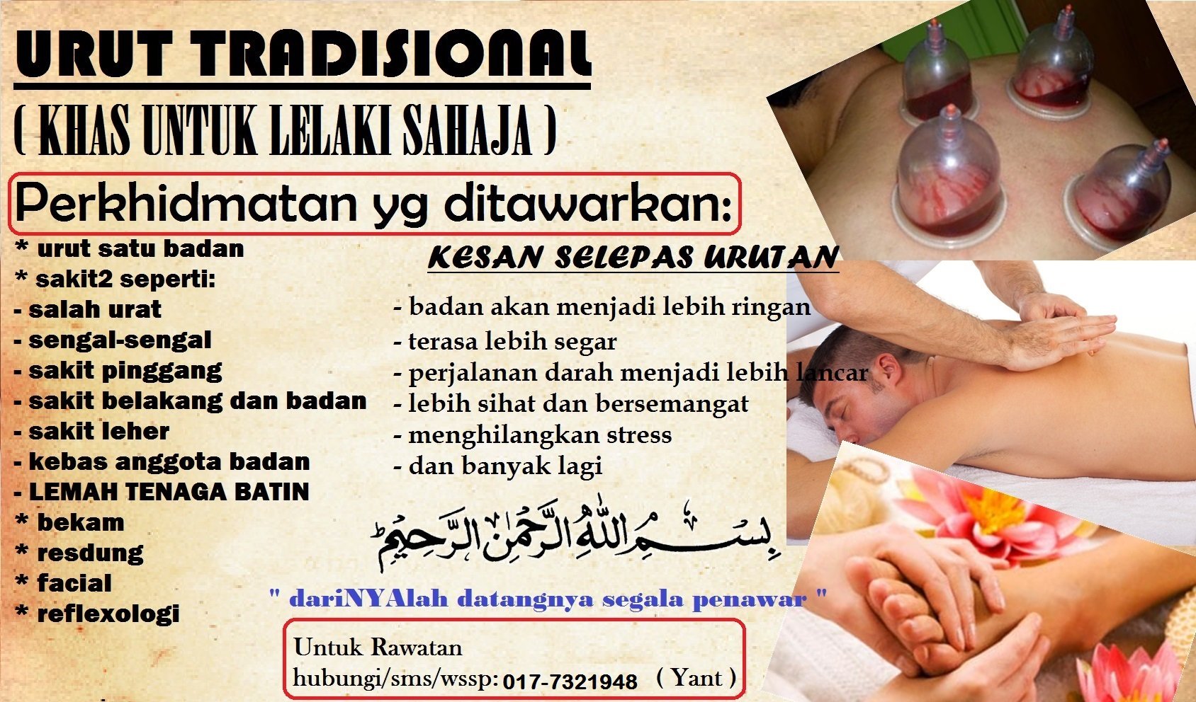 Mr Terapi On Twitter Urut Bekam Sufi 017 7321948 P Yan