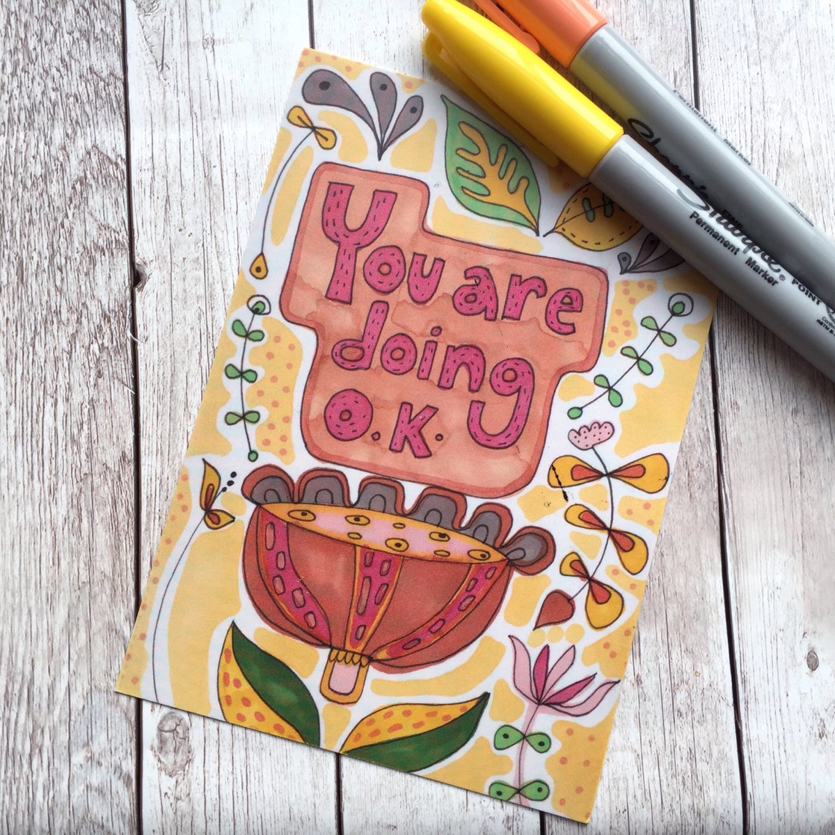 buck_lj's tweet photo. Quote Postcard, You Are Doing O.K, Depression Awareness, Card for F… https://t.co/fFAAU0h2Ho #Etsy #TypographicPrint https://t.co/8kLHzmnQQL