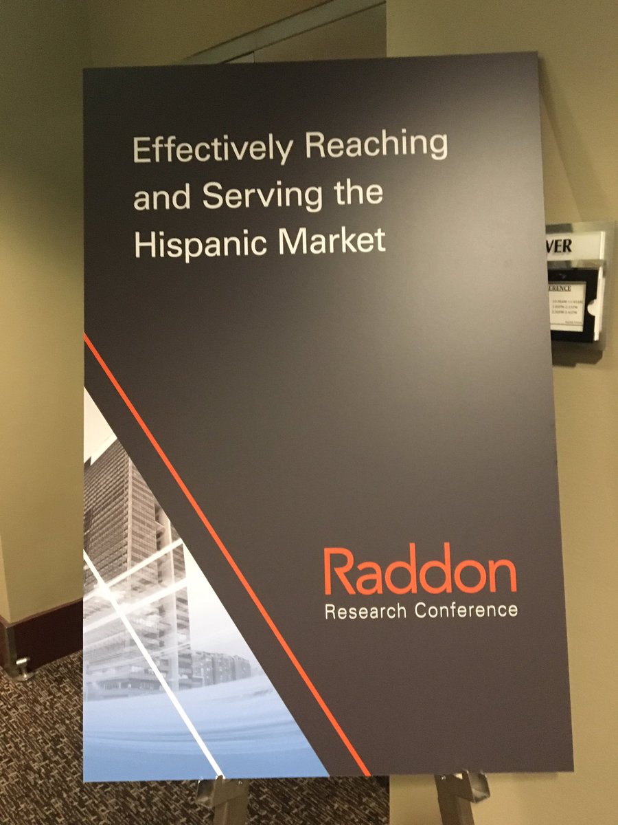 TheRaddonReport's tweet photo. Are you effectively reaching &amp; serving the Hispanic market? Our team discusses new findings from our research at #RaddonResearchConference https://t.co/TkhpEGNDzf