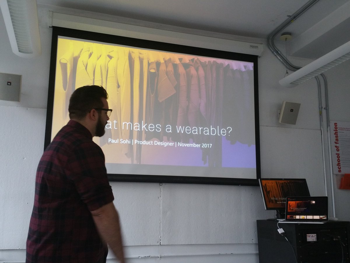 OpenStyleLab's tweet photo. We are excited to have @fusePS from @autodesk making time to visit us at #parsons #openstylelab class. #wearable #design #disability #tech https://t.co/WpSedHR9SE