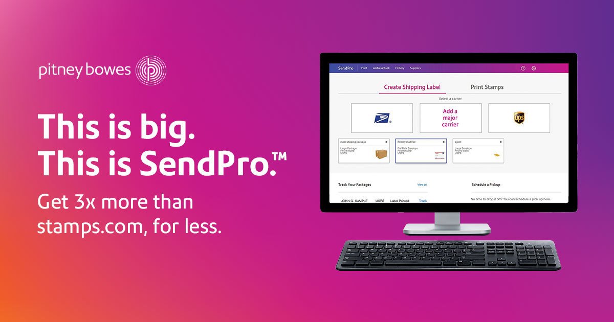 PitneyBowes's tweet photo. Here’s how to simplify #shipping and take the stress out of managing it (SendPro) video #MakeShippingSimple https://t.co/6G3OFCOavy https://t.co/kavANcIdU9