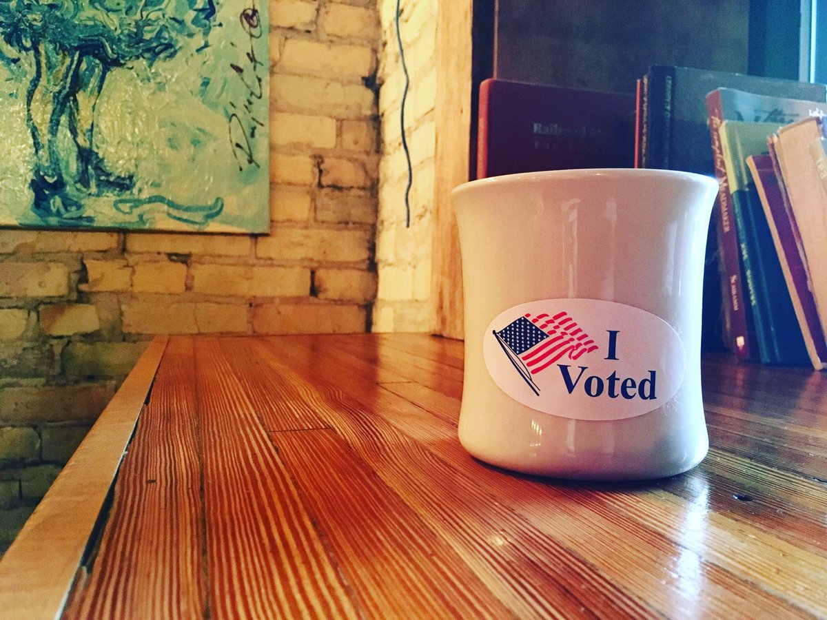 tcrealestateESM's tweet photo. RT brewtc "It's #ElectionDay in #traversecity Do your part to shape our future, everyone! #brewtc #coffee #smallto… https://t.co/njZKcTBnaf"