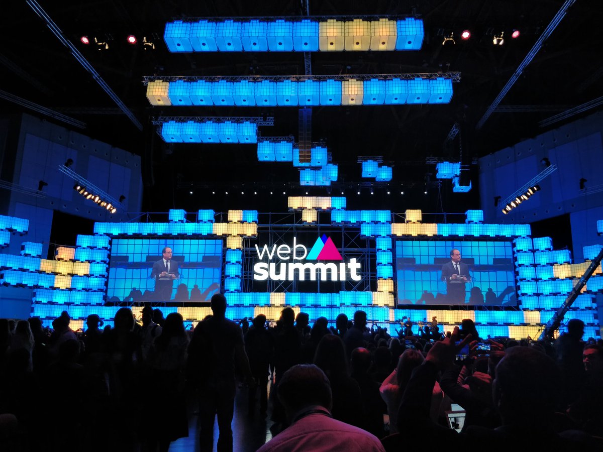 Oltier's tweet photo. François Hollande shares his vision on the role of innovation in changing world and society. #WebSummit #TeamWanari https://t.co/w80zjBNSP5