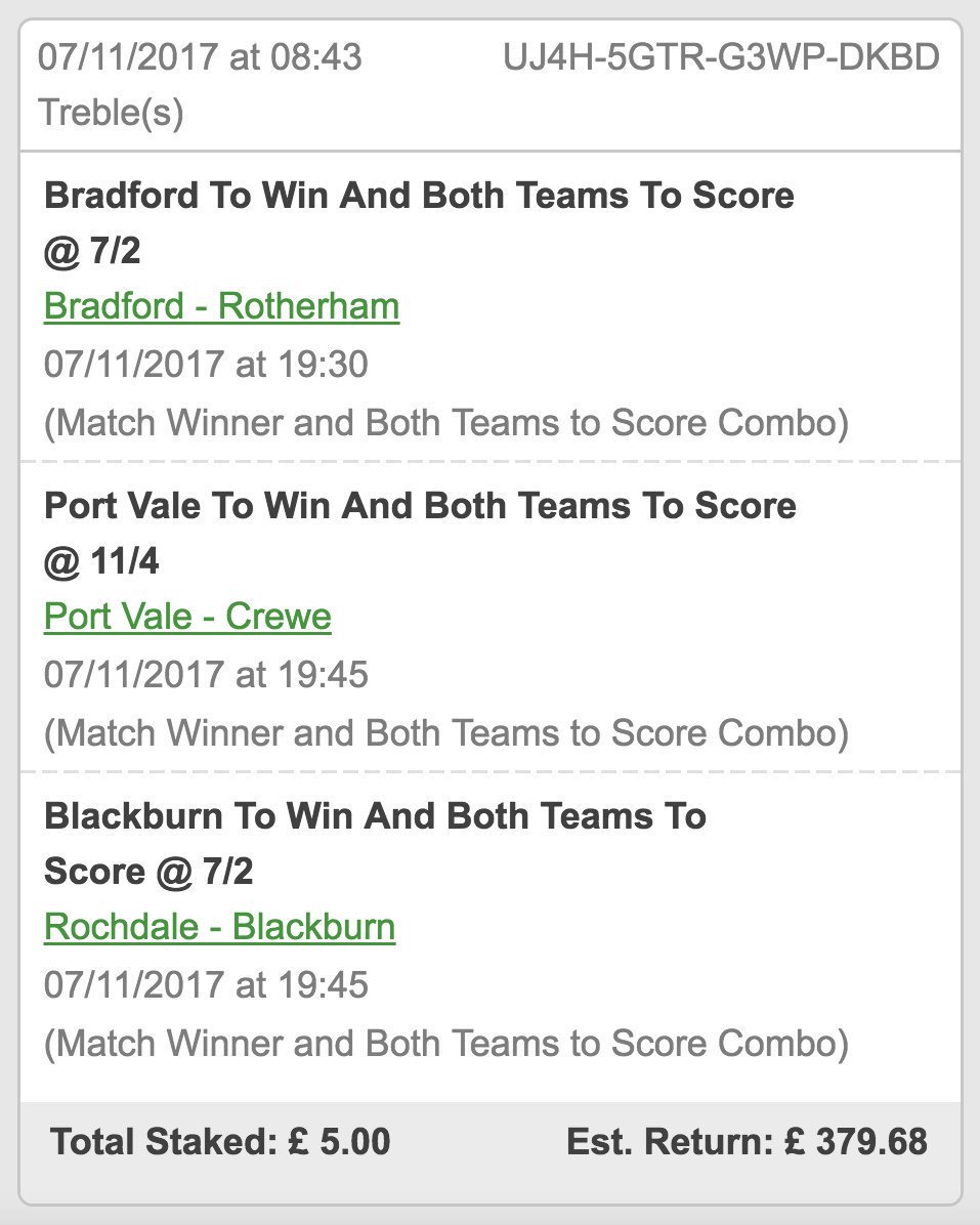 FootyAccums's tweet photo. Anyone fancy @TeamFA's BTTS &amp; Win treble for tonight? 🔑

Odds with Betway > https://t.co/GosKcISBZ1

T&amp;Cs apply 18+ 🔞 https://t.co/T0uUOBTBCu