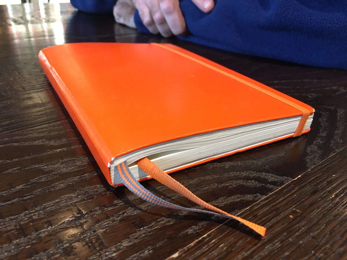 DanBlank's tweet photo. I was chatting with a friend about his daily/weekly/monthly planning system. He used the Bullet Journal system in his own orange notebook. https://t.co/mK2JEHkOam