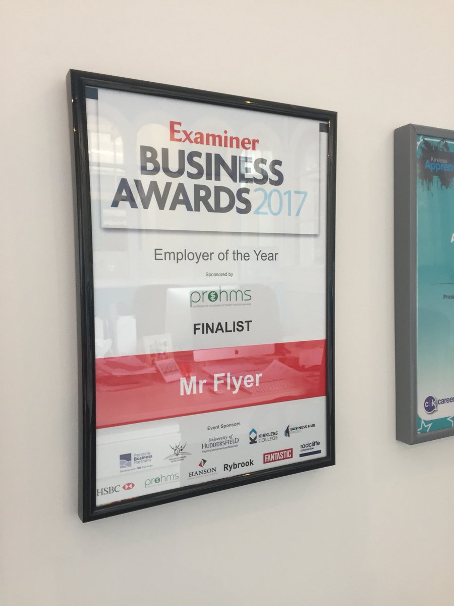 MrFlyerLtd's tweet photo. Thank you very much to @ExaminerAwards for our framed #eba17 certificate 👍 https://t.co/1rTRZsk9Ft