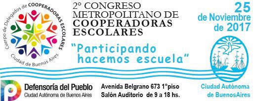 delegadoscaba's tweet photo. Sabado 25de Noviembre de 2017 2*congreso Metropolitano de Cooperadoras Escolares.Defensoria del Pueblo Av Belgranl 673 1* piso CABA https://t.co/qoysliJnaS