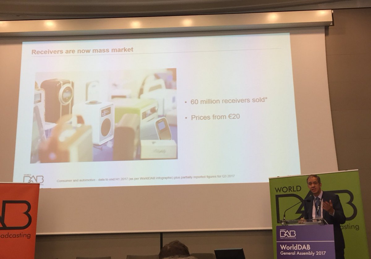 Over 60m receivers now sold - but we need to stop selling analogue only receivers, says <a href="/PatrickHannon3/">Patrick Hannon</a> #WDAB17
