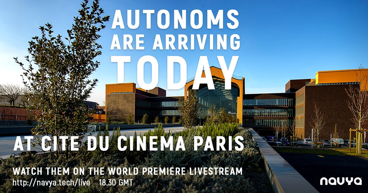 Ce soir <a href="/NAVYA_Group/">Navya Mobility</a>, nouveau lauréat du #PassFrenchTech 👏, dévoile son véhicule autonome en live 🚗 navya.tech/live/ ! #AUTONOM