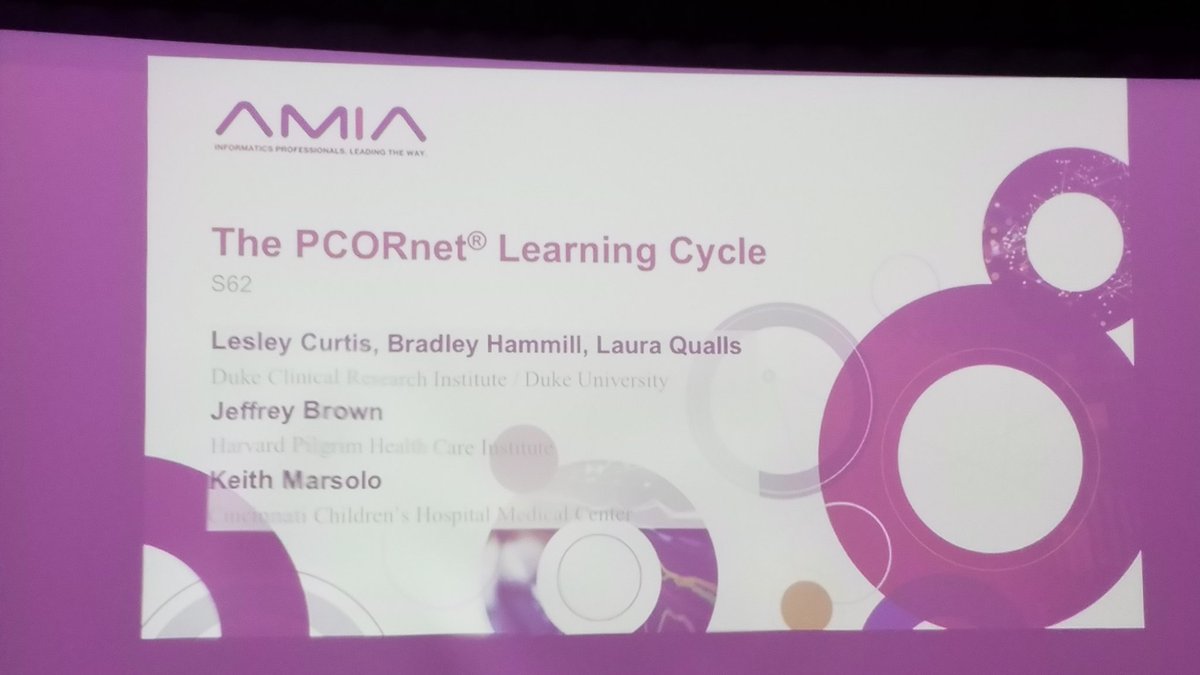 UNMCInformatics's tweet photo. #AMIA2017 session on #PCORnetwork as a #LearningHealthSystem https://t.co/0m5fLX6Rm7