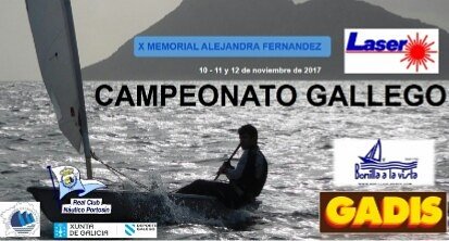 10,11 y 12 de Noviembre! En el Real Club Náutico de Portósin, Campeonato Gallego de Laser- Memorial Alejandra Fernández. Allí nos vemos!