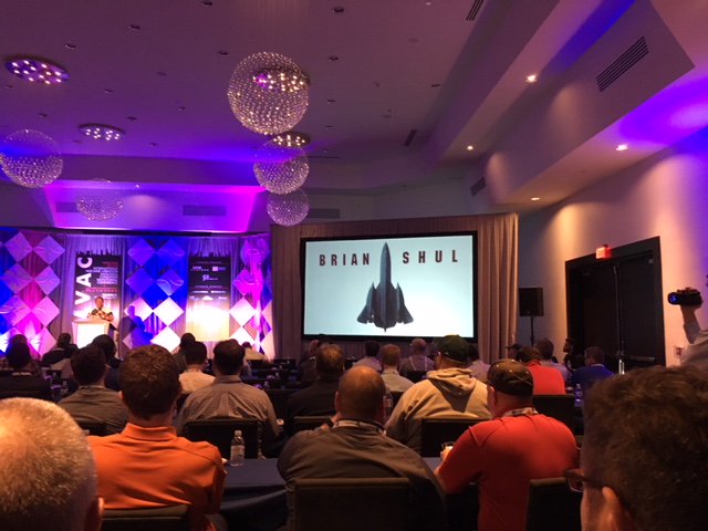 EfficientPlant's tweet photo. Brian Shul describes returning to Air Force duty after near-death experience/tough recovery as spy pilot of world's fastest plane.#IMVAC2017 https://t.co/9CBNzQzFqP