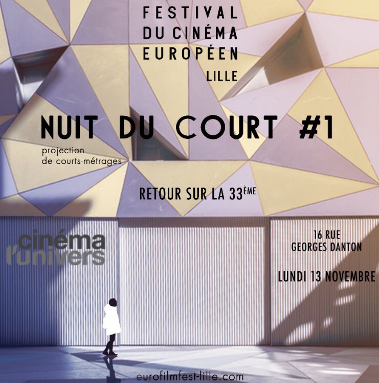 eurofilmfest's tweet photo. #NuitDuCourt: Projection Lundi 13 Novembre à l'Univers!
Lien vers l'événement:
https://t.co/HIUYV6Qvlg
Billetterie:
https://t.co/lDY3LYOXFa https://t.co/5LMgksL979
