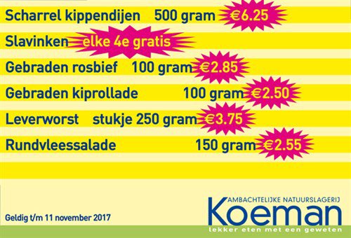 De aanbiedingen van deze week. Geldig tot 11 november 2017. #Purmerend
