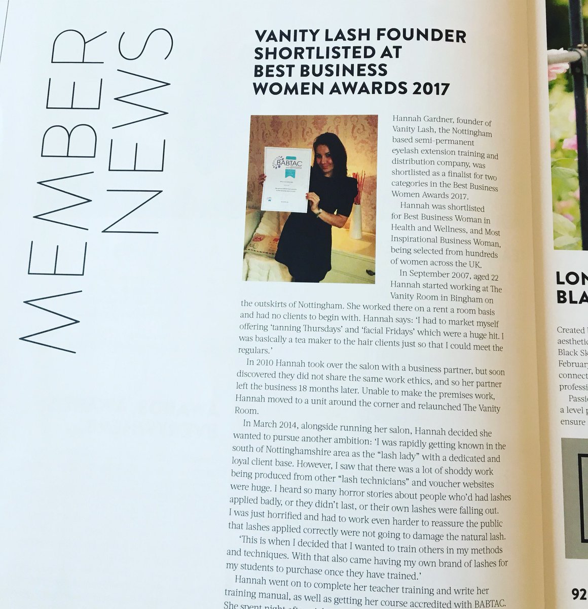 vanitylashuk's tweet photo. #proud to be featured in @BABTAC #magazine @bbwomenawards #lashes #pro #franchise #nottingham #business #businesswoman #entrepreneur 💕💝🥂 https://t.co/apEzJM9q3R