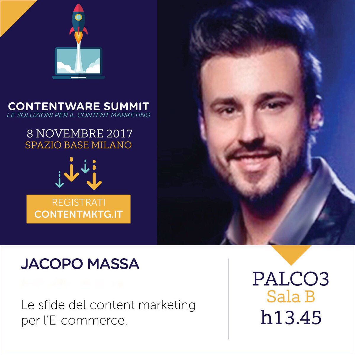 jacopomassa's tweet photo. Domani sarò #Speaker @ContentwareSMT sul #contentmktg a @base_milano @CariploFactory Iscriviti gratis! https://t.co/ri9dyXzajy #contentware https://t.co/QOo7qmyYt6